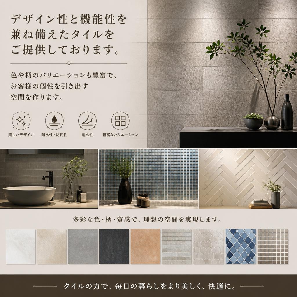 当社のタイル工事の特徴