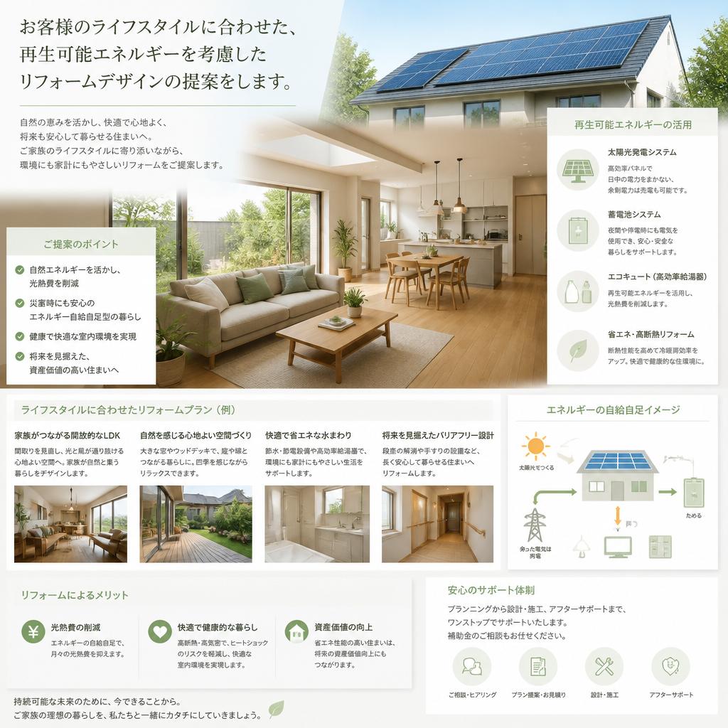 再生可能エネルギーを考慮したデザイン