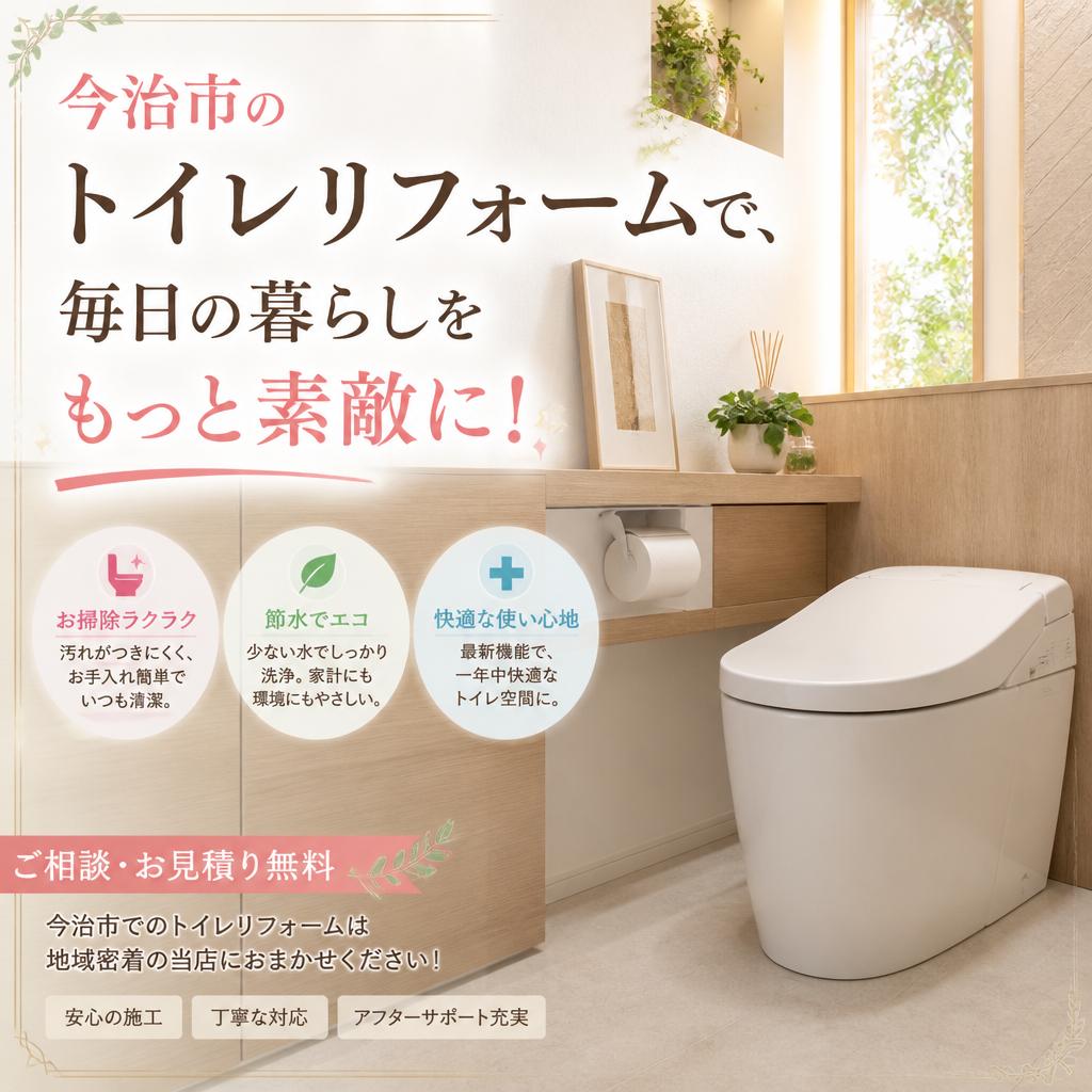 今治市のトイレリフォームで、毎日の暮らしをもっと素敵に！
